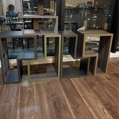 オープンラック５点セット棚ウッド木製の画像