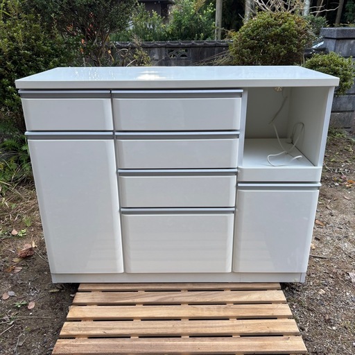 お値下げ‼️　?福岡市近郊配送設置対応可能? NITORI　ニトリ　キッチンカウンター（クリスナ 120CT WH)　キッチンボード