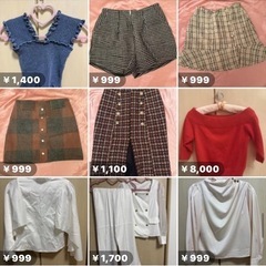自宅でフリマ　女性のみ　レディース服、靴、バッグ、アクセサリー、小物などの画像
