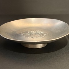 尚美堂 精錫 錫杯 盃 酒器 レトロ インテリア 五三桐紋 刻印あり 3点セットの画像