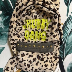 チャビーギャングヒョウ柄猫耳しっぽチャーム付きリュックの画像