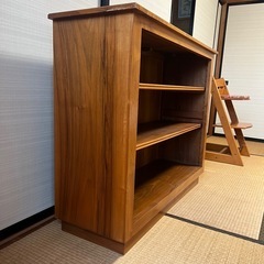 チーク材　アンティーク ブックシェルフ オープンシェルフ ビンテージ 本棚の画像