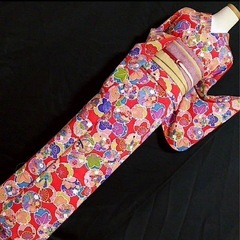 中古品 着物 小紋 正絹 端切れとして 古着 ハギレ used Kimono の画像