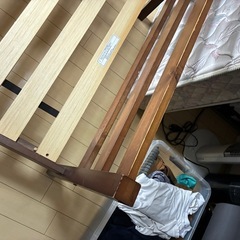 シングルベッドウッド　マットレスセットの画像