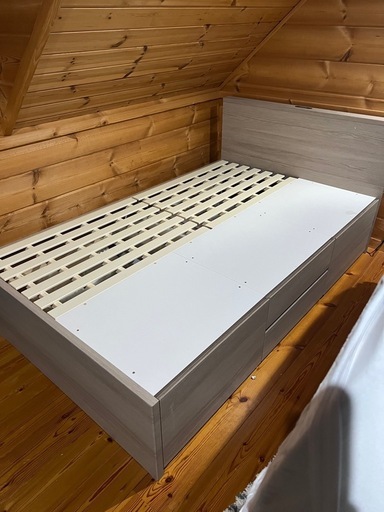 ニトリ　セミダブル　すのこチェストベッドフレーム　グレーウォッシュ