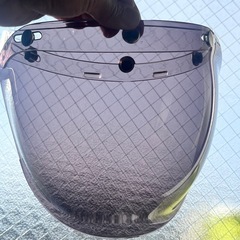 スモーク　 ジェットヘルメット用のバブルシールド フリップアップベース付きの画像