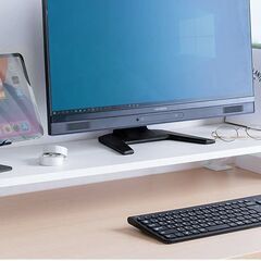 サンワサプライ クランプ式モニター台 幅100cm（100-MR183W）白 中古の画像