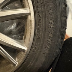 155 65r14 75q スタッドレスホイール付き 4本 (1個パンク)の画像