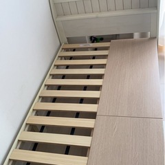 【ニトリ】シングルベッドフレーム／収納付き／解体済み／引き取り限定の画像