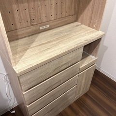 LOWYA食器棚 ガラス扉付き オークの画像