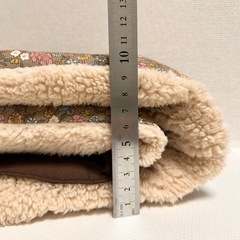 花柄ファーマフラー　スヌード　ハンドメイドの画像