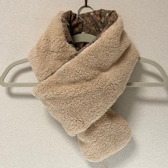 花柄ファーマフラー　スヌード　ハンドメイドの画像