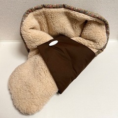 花柄ファーマフラー　スヌード　ハンドメイドの画像