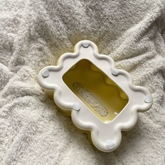 韓国　ティッシュケース　ウェーブ　イエローの画像