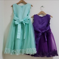 姉妹お揃い　ドレス　ボレロ付き　110　130の画像