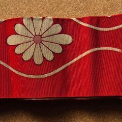 レトロ　作り帯　赤の画像
