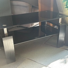 ガラス　センターテーブル　ブラックの画像