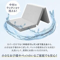 未使用/新品　圧縮開放品　マットレス シングル厚み10cm高反発(R) 密度25D 硬さ190N 三つ折り 敷布団 パイル の画像