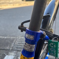 自転車・青・シティサイクル・6段の画像