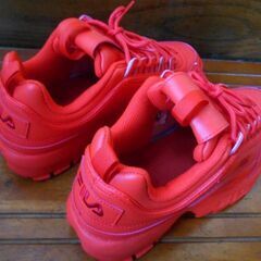 FILA DISRUPTOR II/ ディスラプター2 厚底レディーススニーカー トマトレッド 試し履きのみの画像