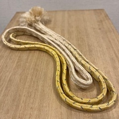 2本セット★白と黄色の編み込みデザインの帯締めの画像
