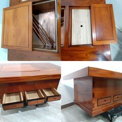  昭和レトロ/ 欅/ けやき/  囲炉裏テーブル/ 木製火鉢/ 関西火鉢/ 関西型/ センターテーブル/ 火鉢/ 無垢/ 高級　C0EX0305 の画像