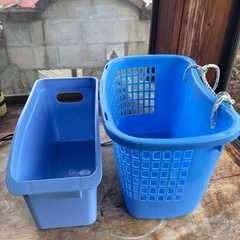 収納カゴ　ブルー系　2点の画像