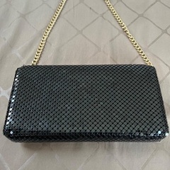 黒メタルビーズの２ＷＡＹクラッチバッグ・ショルダーバック　肩掛け　斜め掛け　クリスマス★お出かけに★の画像
