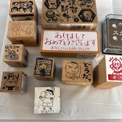 ハンコセット10個とインクの画像