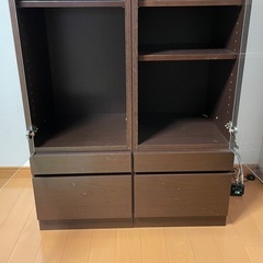 ガラス棚　キャビネット　棚　引き出し 家具 コレクションケースの画像