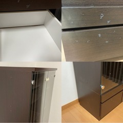 ガラス棚　キャビネット　棚　引き出し 家具 コレクションケースの画像