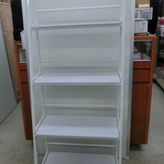 4段 オープンラック 幅63.5×奥行40×高さ160cm ホワイト オープンシェルフ 飾り棚 収納棚 ディスプレイラック 収納家具 札幌市 西野店の画像