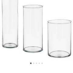 ★中古品★【IKEA】花瓶/フラワーベース、フェイクグリーンのセットの画像