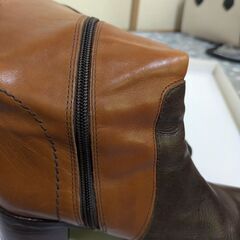 ブラウン　ロングブーツ　革　サヴァサヴァ　24.5センチの画像