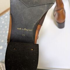 ブラウン　ロングブーツ　革　サヴァサヴァ　24.5センチの画像