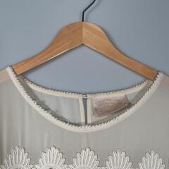 Language ランゲッジ ブラウス ポリエステル ホワイト レディース【古着】【中古】の画像