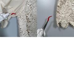 Language ランゲッジ ブラウス ポリエステル ホワイト レディース【古着】【中古】の画像