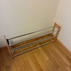 【掲載11/22まで】ナチュラルウッド 3段シューズラックの画像