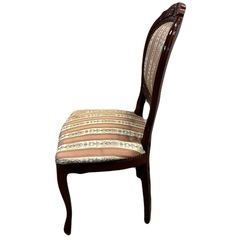 イタリア製　ダイニングチェア　猫脚　ピンクストライプ　の画像