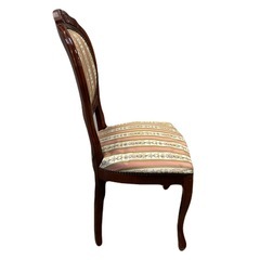 イタリア製　ダイニングチェア　猫脚　ピンクストライプ　の画像