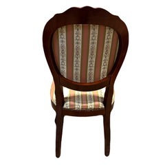 イタリア製　ダイニングチェア　猫脚　ピンクストライプ　の画像