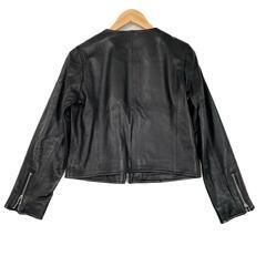 Ray Beams レイビームス ライダースジャケット ポリエステル/羊革 ブラック レディース 0【古着】【中古】の画像