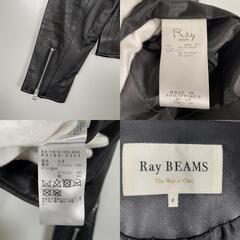 Ray Beams レイビームス ライダースジャケット ポリエステル/羊革 ブラック レディース 0【古着】【中古】の画像