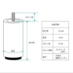 【新品未使用】天然木ベッド脚の画像