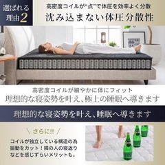 GOKUMIN マットレス ポケットコイル 厚さ20cm 高反発 の画像