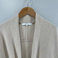 美品 UNTITLED アンタイトル プレーン 秋冬 AW カーディガン アンゴラ ベージュ レディース M【古着】【中古】の画像