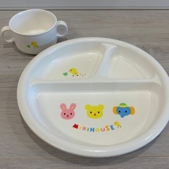 子供用食器12点セット(ミキハウス、コンビ、リッチェル、DAISO)ベビー食器、キッズ食器の画像