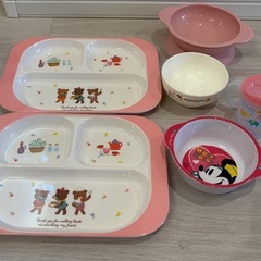 子供用食器12点セット(ミキハウス、コンビ、リッチェル、DAISO)ベビー食器、キッズ食器の画像