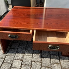 昭和レトロ 文机 引き出し付き 座机 机 ローテーブル　縦60×横100×高37㎝　の画像