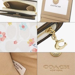 新品✨COACH コーチ　折り財布　二つ折り　花柄　コンパクト　プレゼント　箱付きの画像